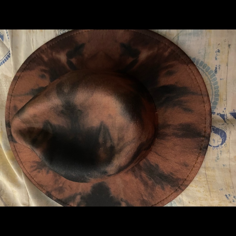 Tye die fedora brown and black